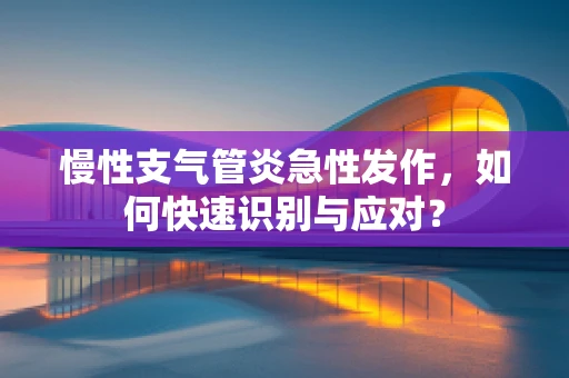 慢性支气管炎急性发作，如何快速识别与应对？