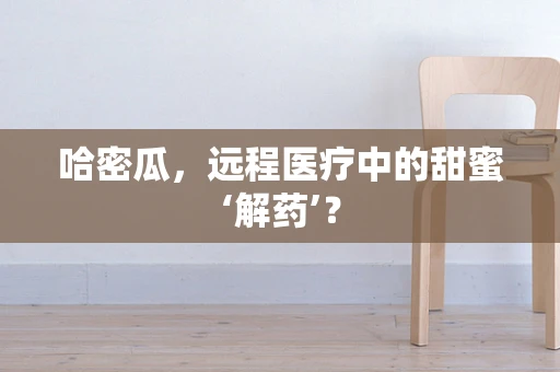 哈密瓜，远程医疗中的甜蜜‘解药’？