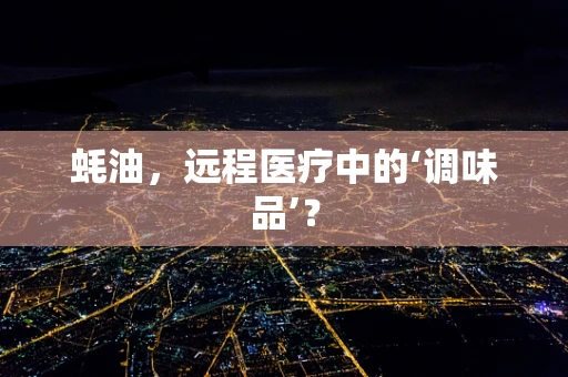 蚝油，远程医疗中的‘调味品’？