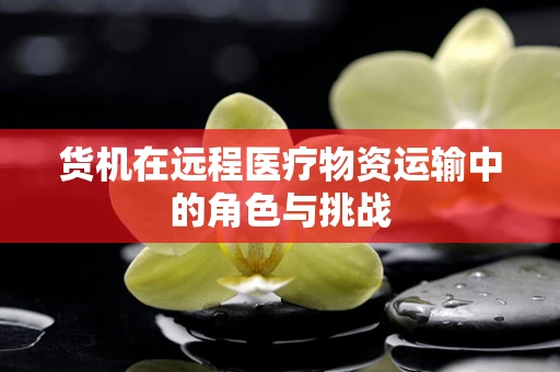 货机在远程医疗物资运输中的角色与挑战