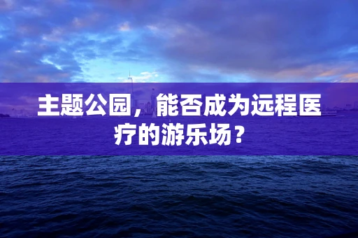 主题公园，能否成为远程医疗的游乐场？