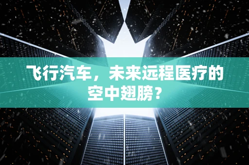 飞行汽车，未来远程医疗的空中翅膀？
