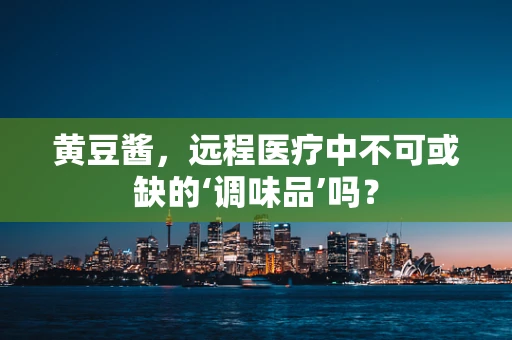 黄豆酱，远程医疗中不可或缺的‘调味品’吗？