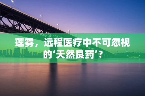 莲雾，远程医疗中不可忽视的‘天然良药’？