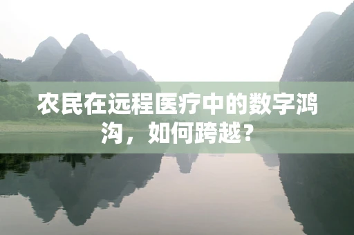 农民在远程医疗中的数字鸿沟，如何跨越？