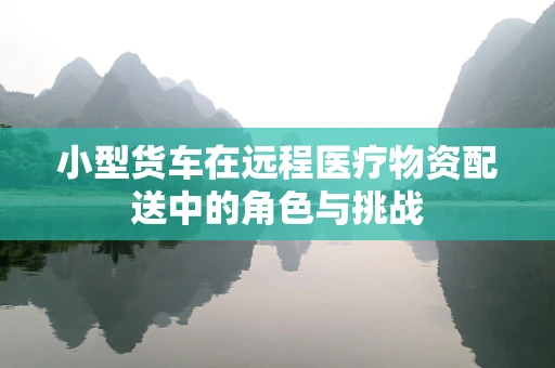 小型货车在远程医疗物资配送中的角色与挑战