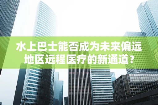 水上巴士能否成为未来偏远地区远程医疗的新通道？