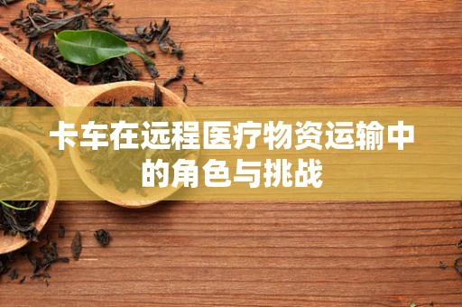 卡车在远程医疗物资运输中的角色与挑战