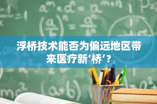 浮桥技术能否为偏远地区带来医疗新‘桥’？