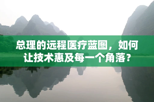总理的远程医疗蓝图，如何让技术惠及每一个角落？